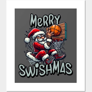 Merry Swishmas - Basketball Santa Posters and Art